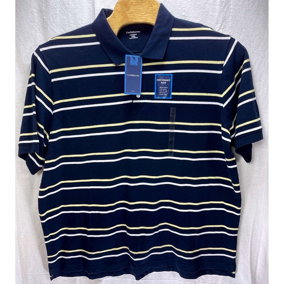 NWT Croft & Barrow Mens XXL Performance Pique Polo Shirt Multicolor Stripe - Picture 2 of 8